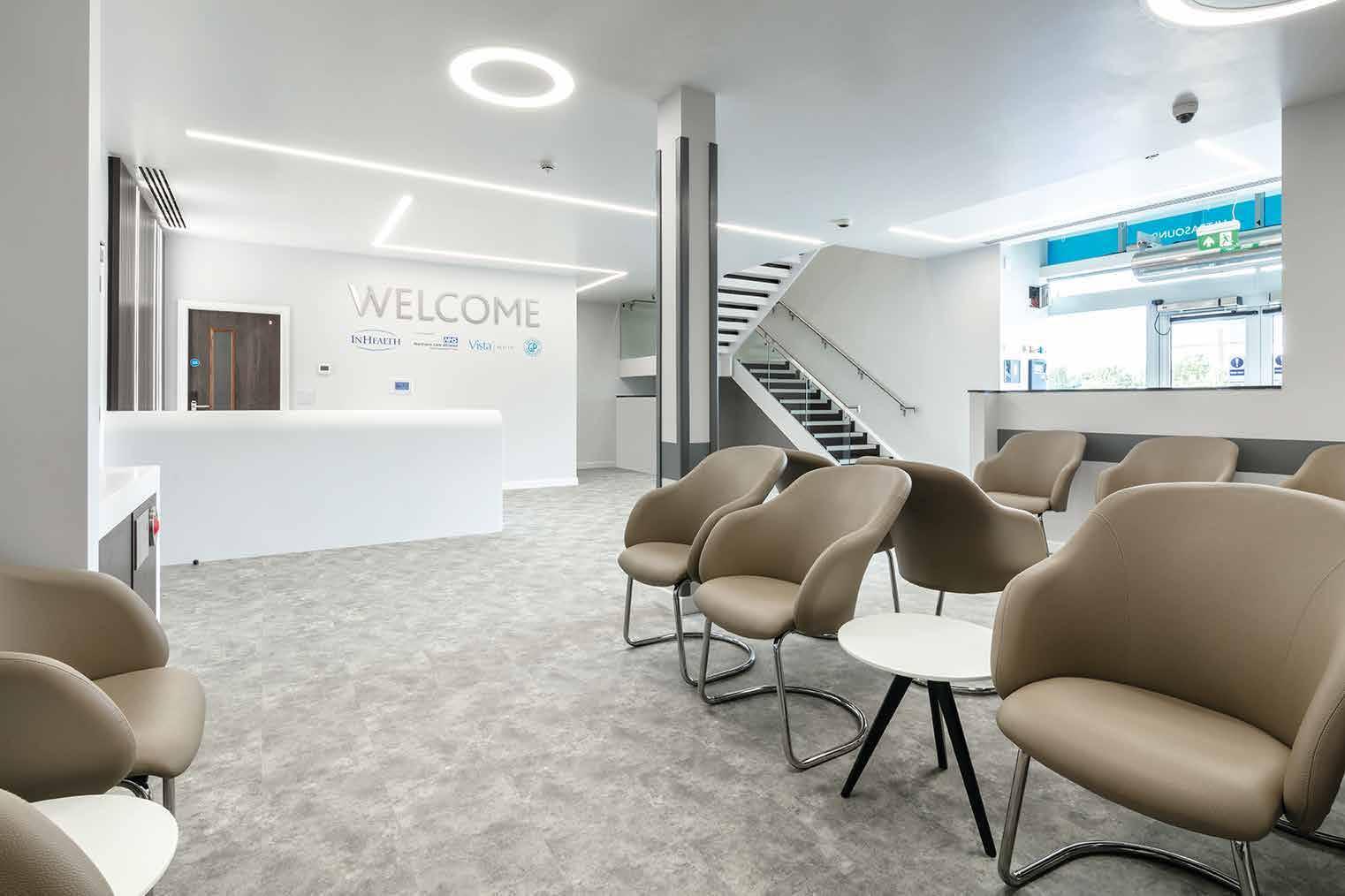Reception seating at West One diagnostic centre