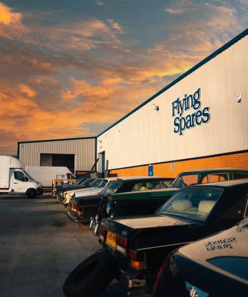 Completed Flying Spares industrial unit at Merrylees, exterior with building signage