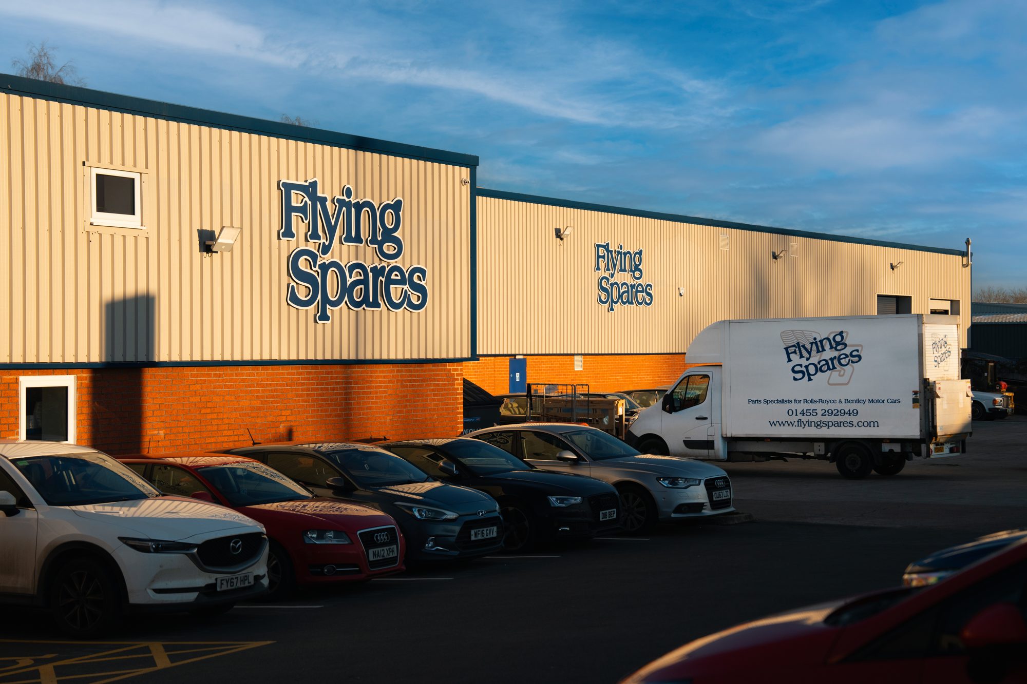 Completed Flying Spares industrial unit at Merrylees, exterior