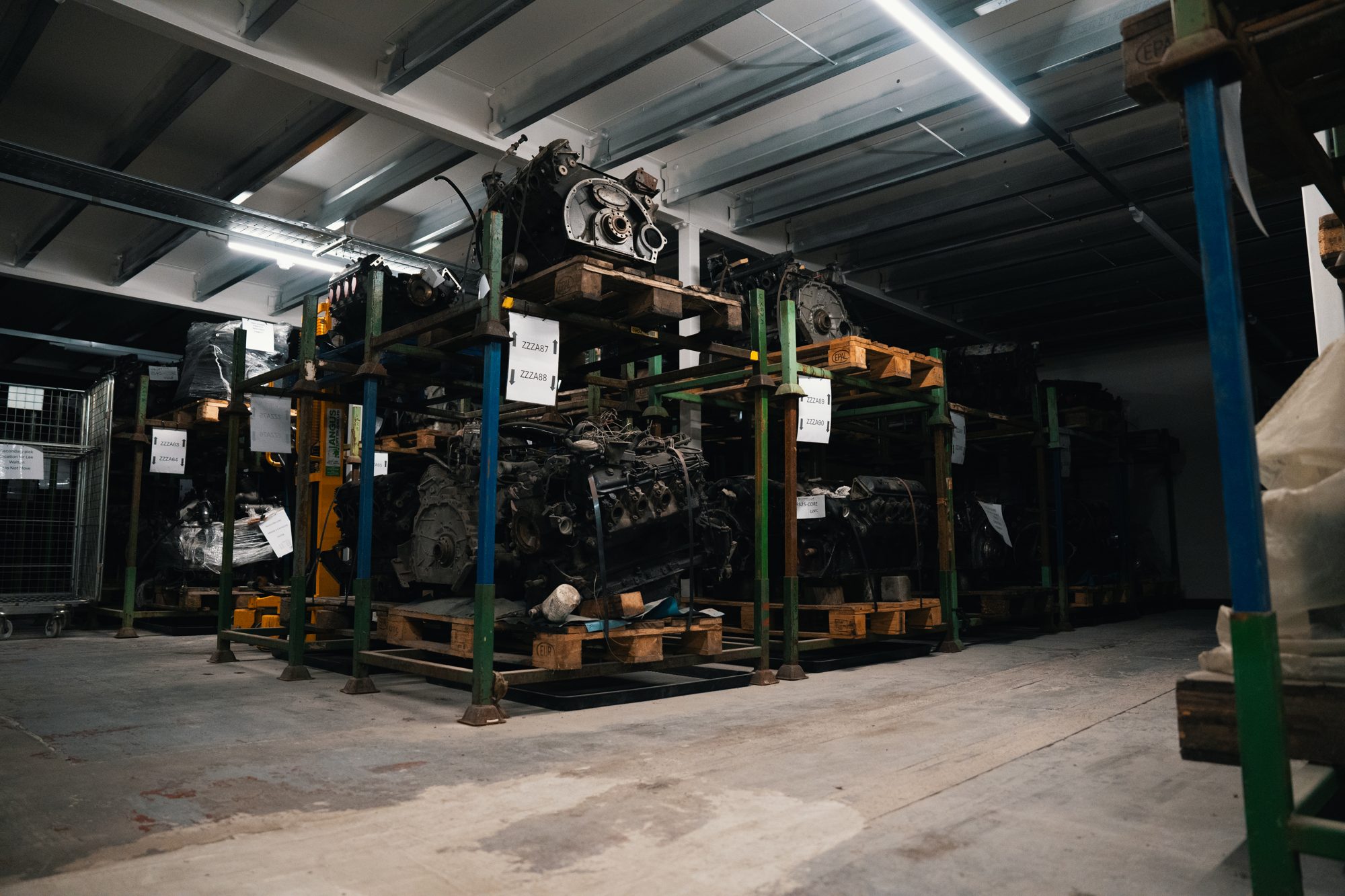 Completed warehouse racking at the Flying Spares unit, Merrylees